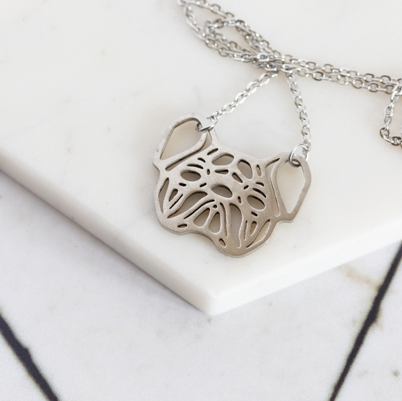 Geometric Bulldog Necklace - Only 1 left! - Picture 3 of 7